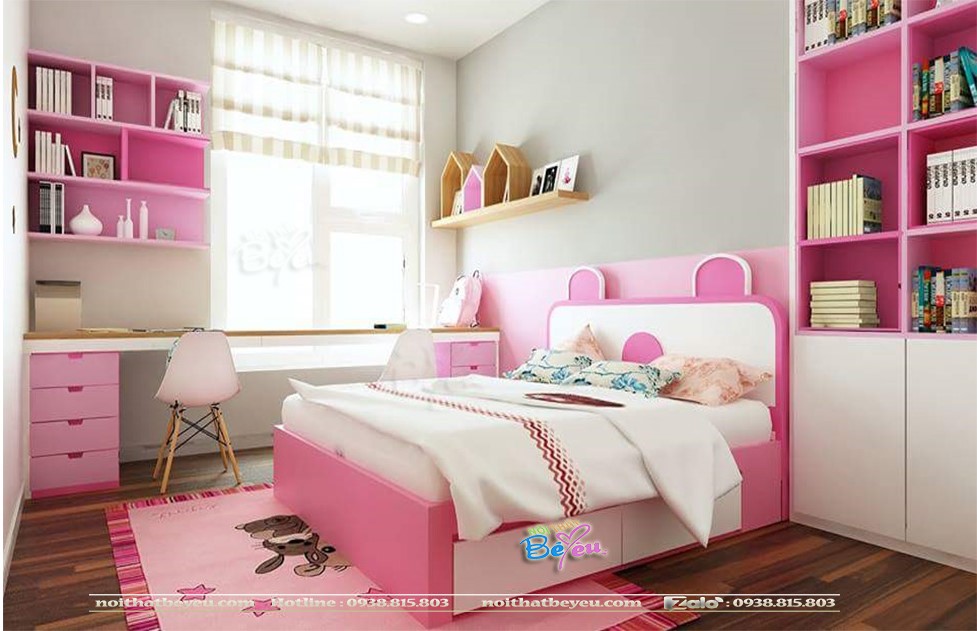 Trang trí decor Phòng ngủ bé gái màu hồng đẹp sang trọng và cute