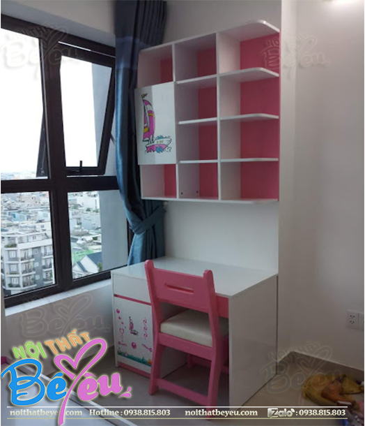 Phòng ngủ màu hồng dành cho bé gái đẹp -noithatbeyeu.com 7