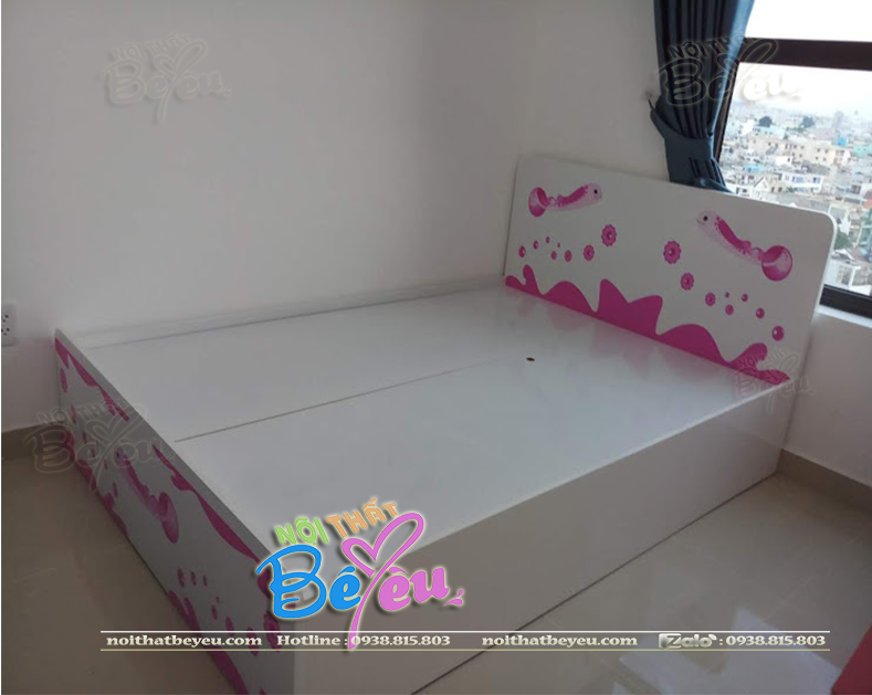 Phòng ngủ màu hồng dành cho bé gái đẹp -noithatbeyeu.com