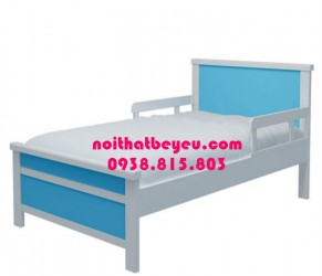 Giường Ngủ Trẻ Em Đẹp 1m2 Gỗ Tự Nhiên màu xanh