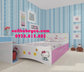Giường Ngủ TRẻ Em Hello Kitty Dành Cho Bé Gái