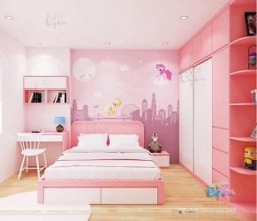 Phòng ngủ cho bé Gái Màu hồng 8 đến 15 Tuổi