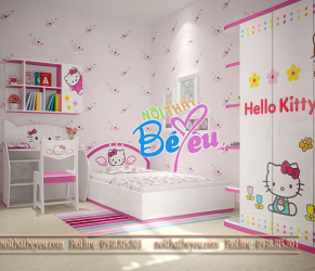 Phòng Ngủ Trẻ Em Bé Gái Hello Kitty